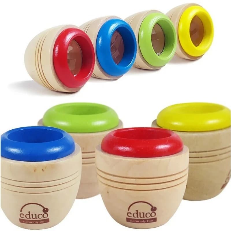 1 PCS Rotante Specchio di Legno Ape Occhio Caleidoscopio Prima Educazione Puzzle per I Bambini Poligono Magico Caleidoscopio Giocattolo Educativo