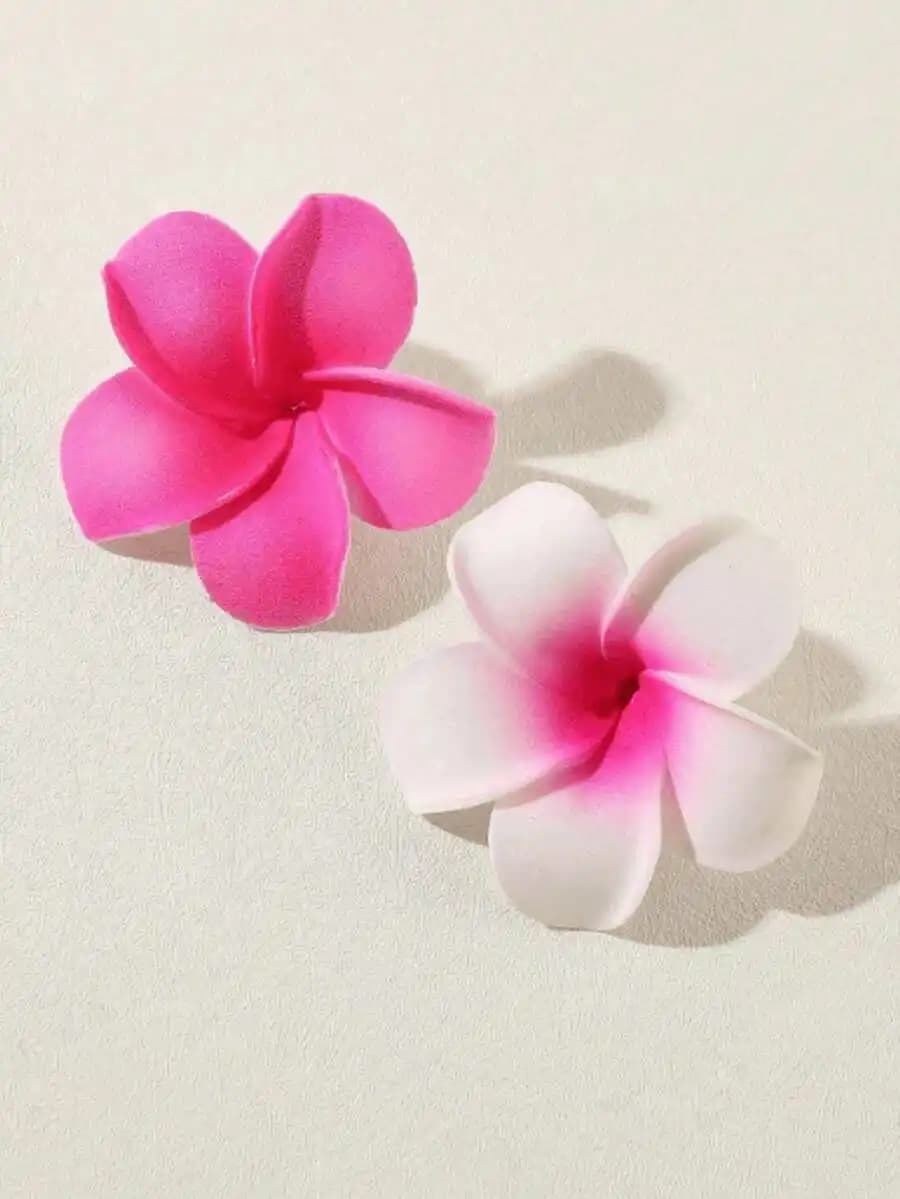 4pcs Womens Plumeria Flower Hair Clips 5cm Floral Hair Accessories Barrettes Hairpins Hair Claws