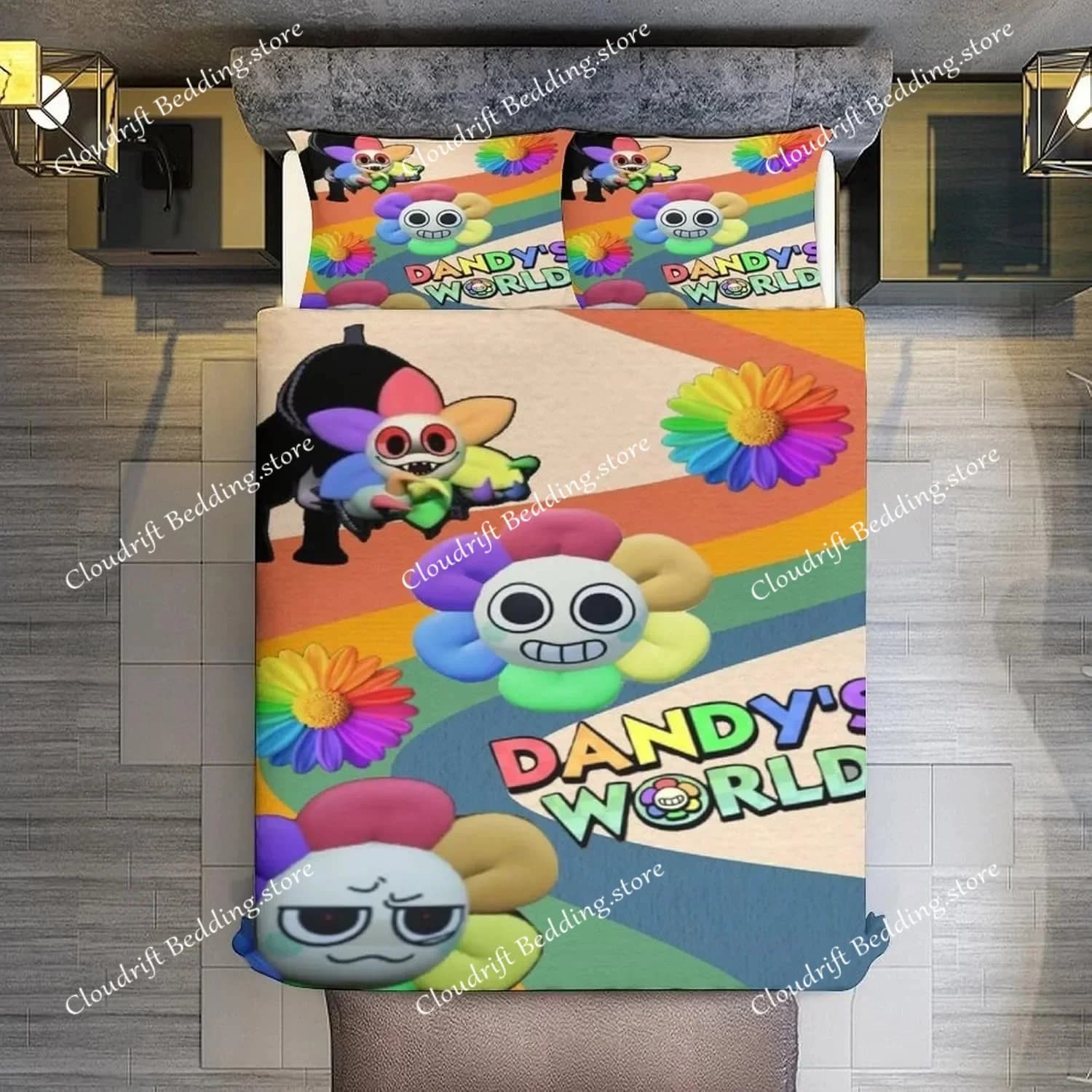 Set di biancheria da letto Game D-Dandy's World, set copripiumino stampato in 3D con federe, regalo di compleanno per ragazzi, adolescenti, bambini, biancheria da letto morbida e carina