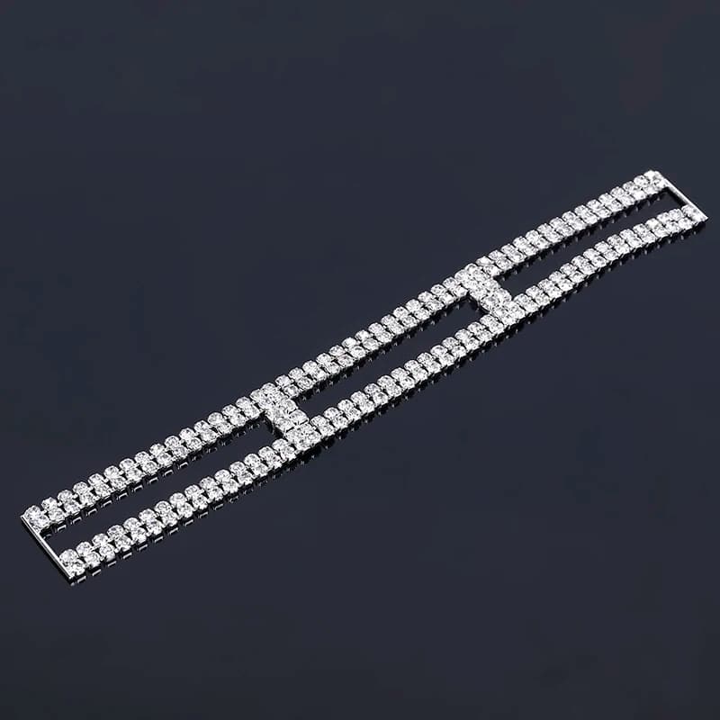 Engood 10 pezzi lunghi strass vintage cucito finiture e abbellimenti connettori bikini fibbia per costumi da bagno scarpe borsa a catena