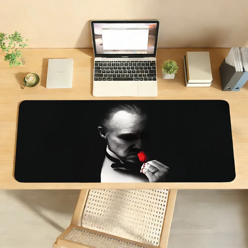 Tappetino per mouse del film Il Padrino, antiscivolo, con bordo bloccabile, per PC, laptop, accessori in gomma, per ufficio, tastiera, grande, per giochi