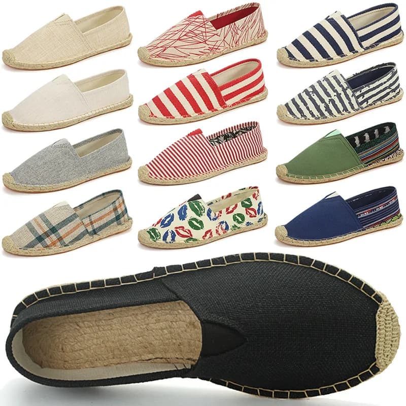 2025 Summer Autumn Man Canvas Shoes Casual Men's Breathable Shoes Slip-On Hemp Shoes Graffiti Espadrillas Women's Footwear Apartments