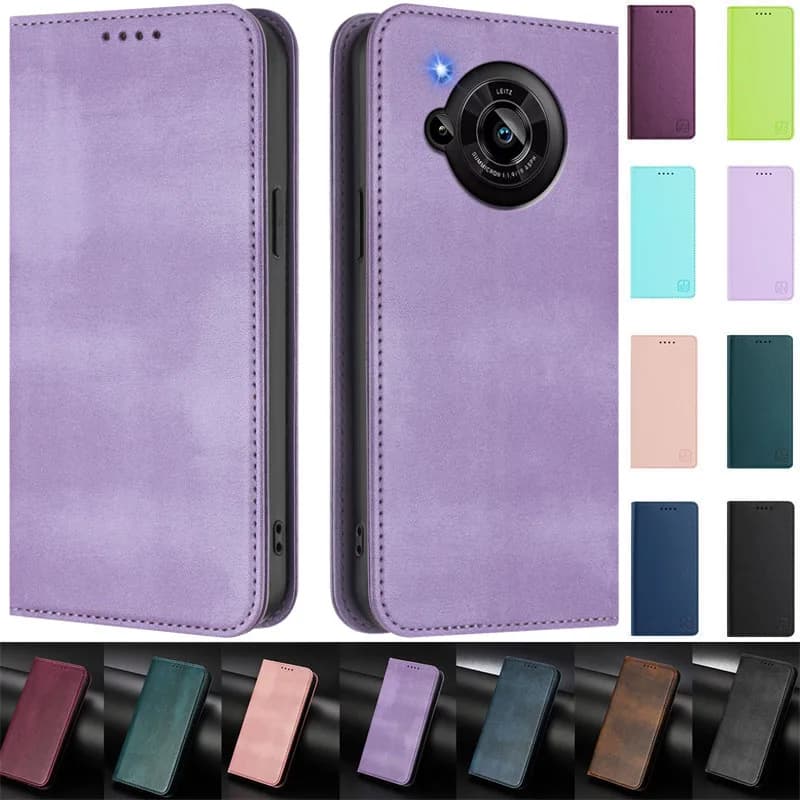 Custodia Magnetica per Sharp Aquos R7 R6 R3 R2 Compact, Cover in Pelle con Supporto, Flip Wallet e Protezione Posteriore