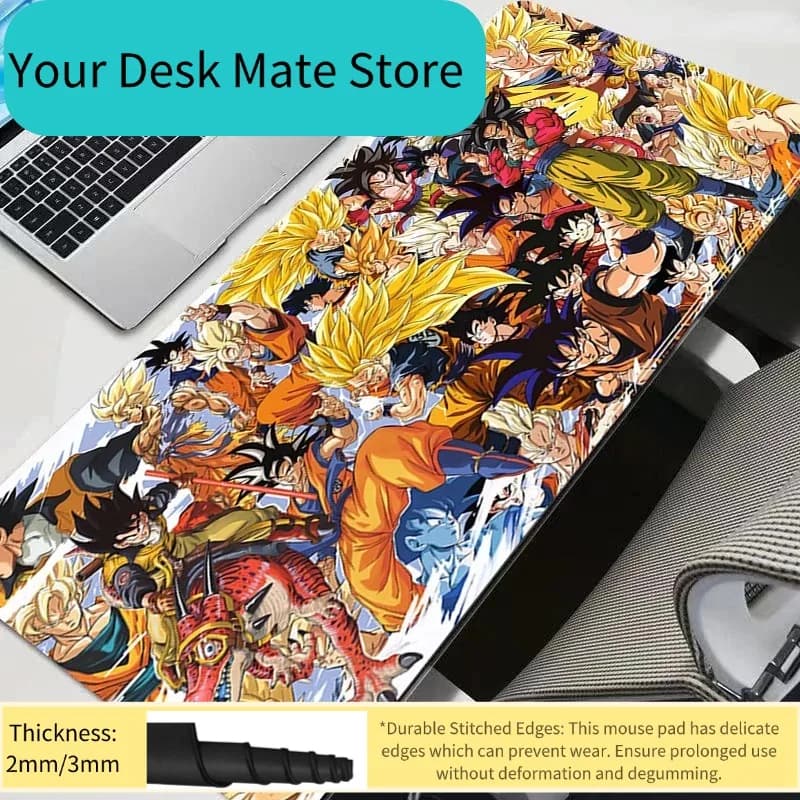 Tappetino per Mouse da Gaming XXL per PC, Tappetino da Scrivania per Tastiera, Accessori per Gaming Anime, Mousepad DBZ Dragon Ball Z