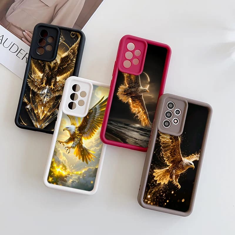 Elegante aquila modello diamante dorato cassa del telefono per OPPO Reno 13 F 12 11 10 Pro Plus A98 A58 Trova X3 X5 X8 Lite Cover morbida Coque