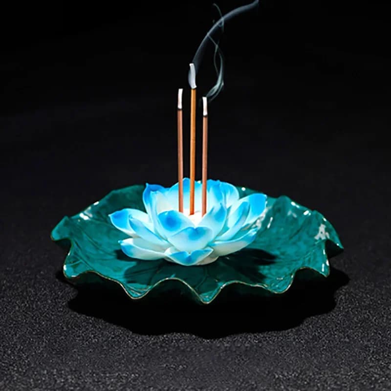 Porta bastoncini per bruciatore di incenso di loto in ceramica fatta a mano Decorazioni per la casa Aromaterapia Cha Dao Tearoom Accessori per la casa