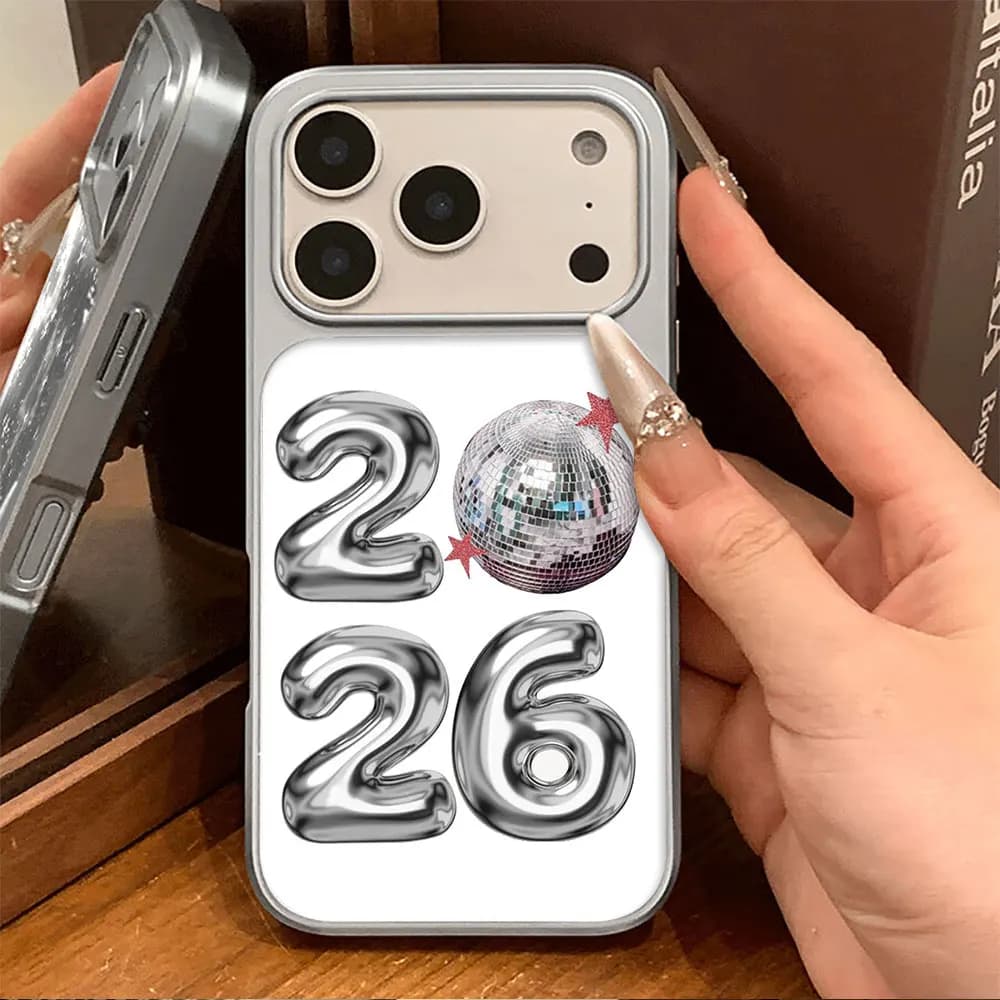 Fashion 2026 Digital Electroplated Drop Glue Phone Case For iPhone 17 Air 16 15 14 13 12 11 17 Pro Max 16 15 14 13 12 Pro Coque