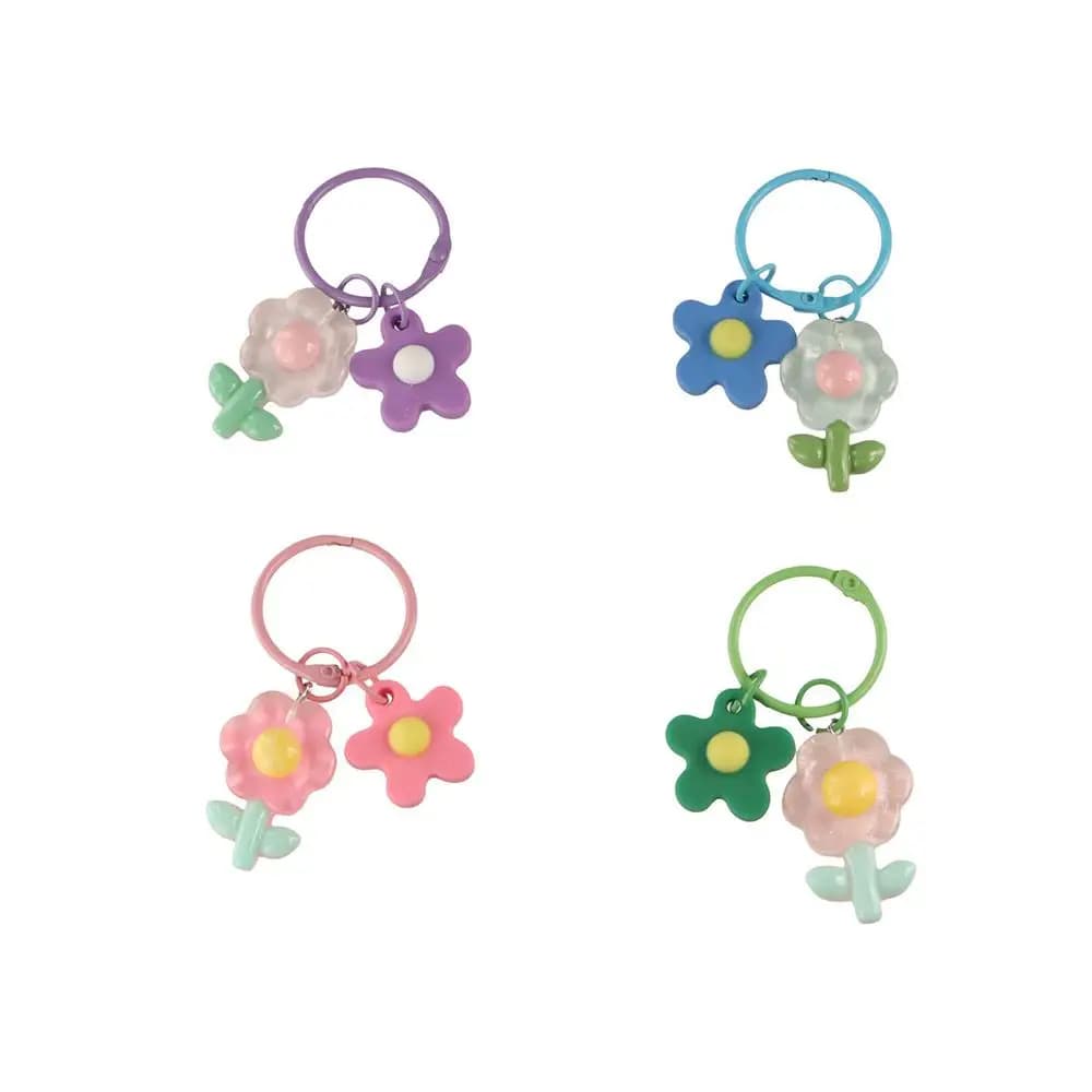 Gifts Ins Acrylic Flower Key Chain Colorful Diy Car Pendant Key Ring Creative Fashion Bag Pendant Accessories Women