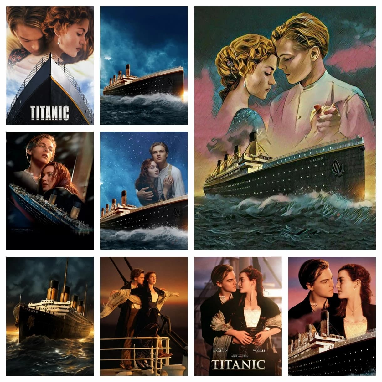 Titanic Romantic Movie 5D DIY Drills Diamond Painting Mosaic Love Story Cross Stitch Kits Rhinestones Embroidery Home Decor Gift
