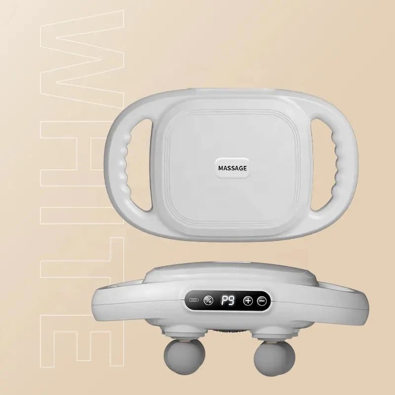 White Portable Massage Gun 6 Head Rechargeable Massage Gun Device for Reliable Back Massage Massage Pain Relief