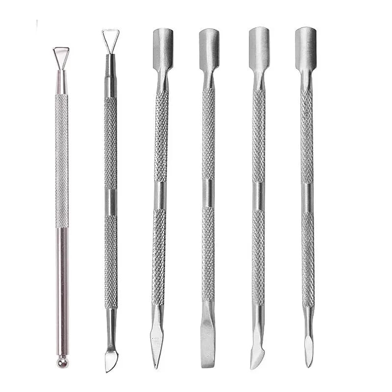 1 pz in acciaio inossidabile doppia testa spingipelle strumenti per manicure per unghie smalto colla accessori per rimozione cuticole