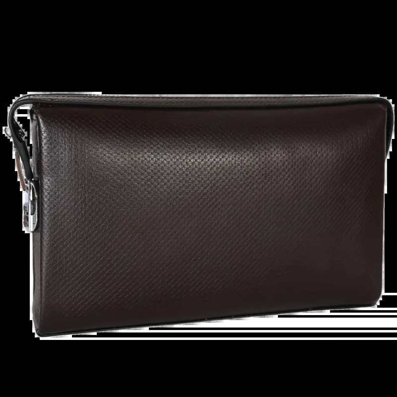 Men Essential Item 100% Genuine Leather Men's Solid Color Handbag Purses Designer Square Password Lock Card Bags Wallet Business