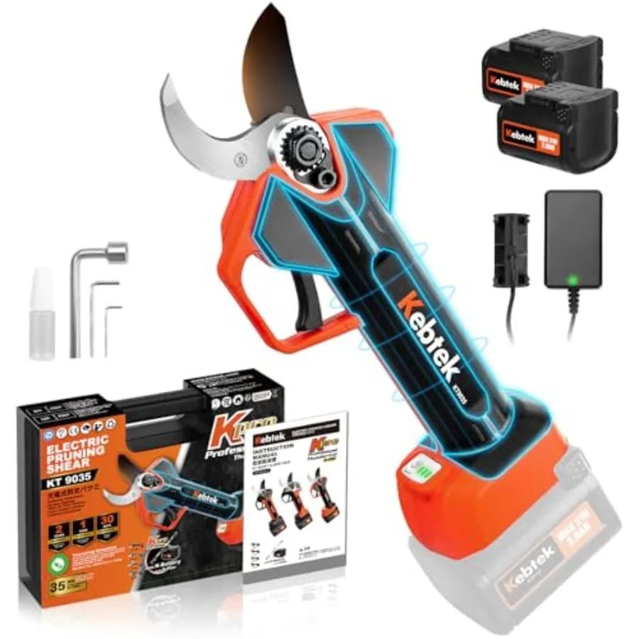Forbici da Potatura Elettriche a Batteria 1,4 Pollici 35mm, Cesoie Elettriche Senza Fili con Batteria 4000mAh 21V Compatibili con Extensio