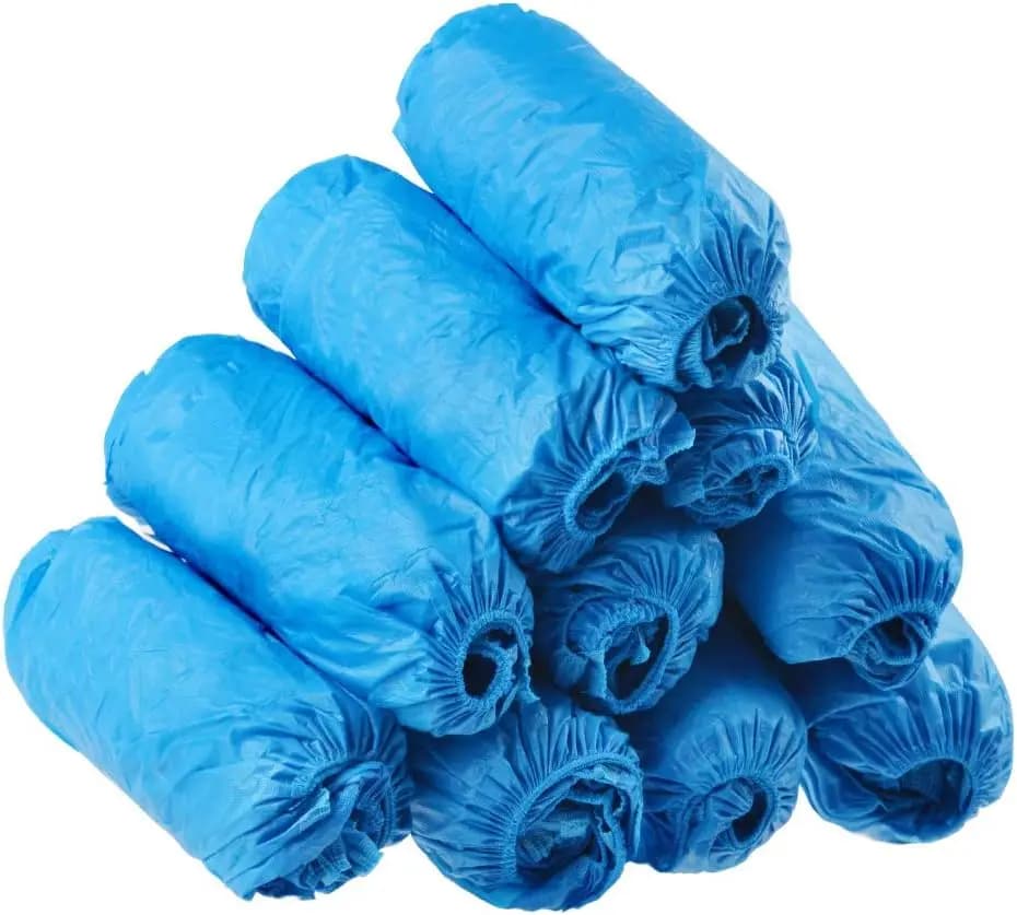 100 Pack Disposable Boot & Shoe Covers (50 Pairs) | Waterproof, Non-Slip, Durable for Construction & Indoor Use, One Size Fits Most, Blue