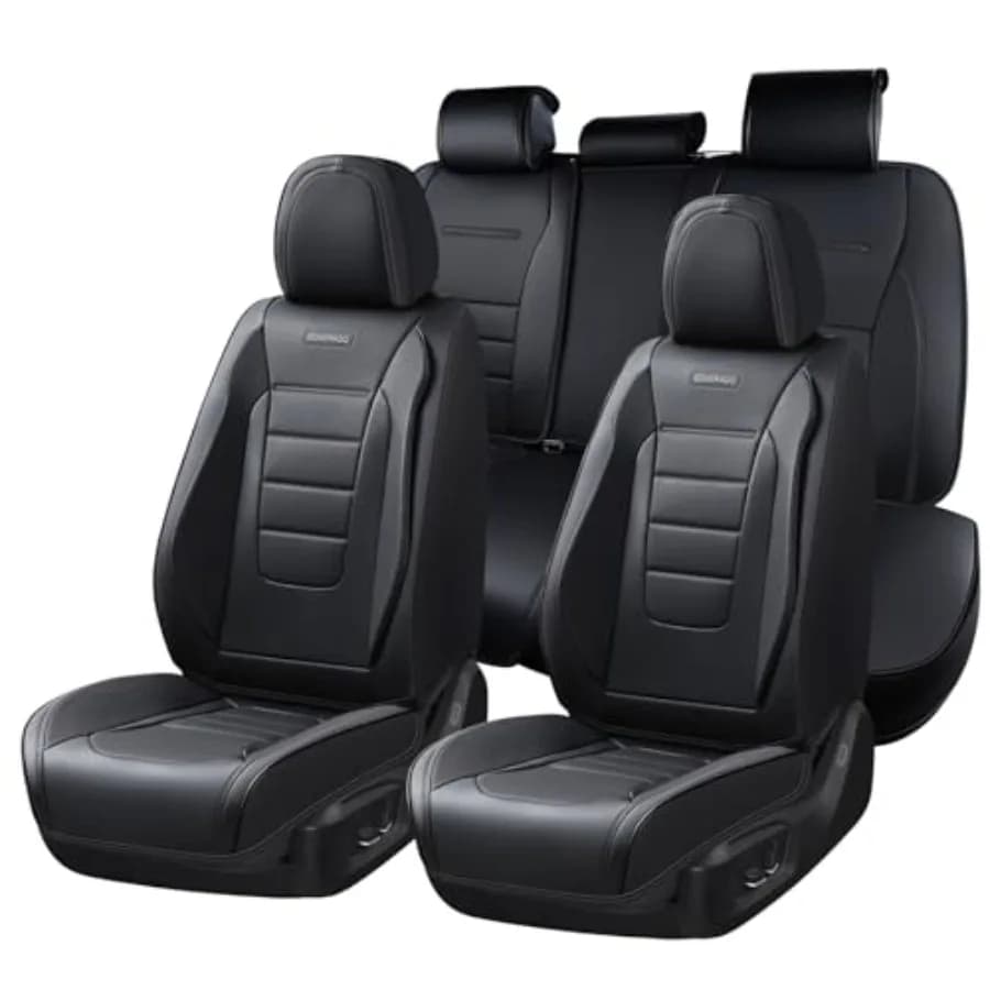 Seat Covers Full Set, Car Seat Cover, Seat Covers for Cars, Car Seat Protector, Nappa Leather Car Seat Cushion, Waterproof Car