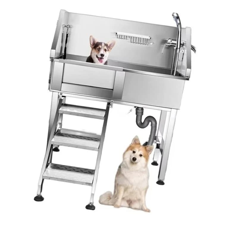 Eco-friendly Stainless Steel Pet Grooming Bath Tub: Easy Access Mobile Dog Cleaning Supplies For Pet Supplies