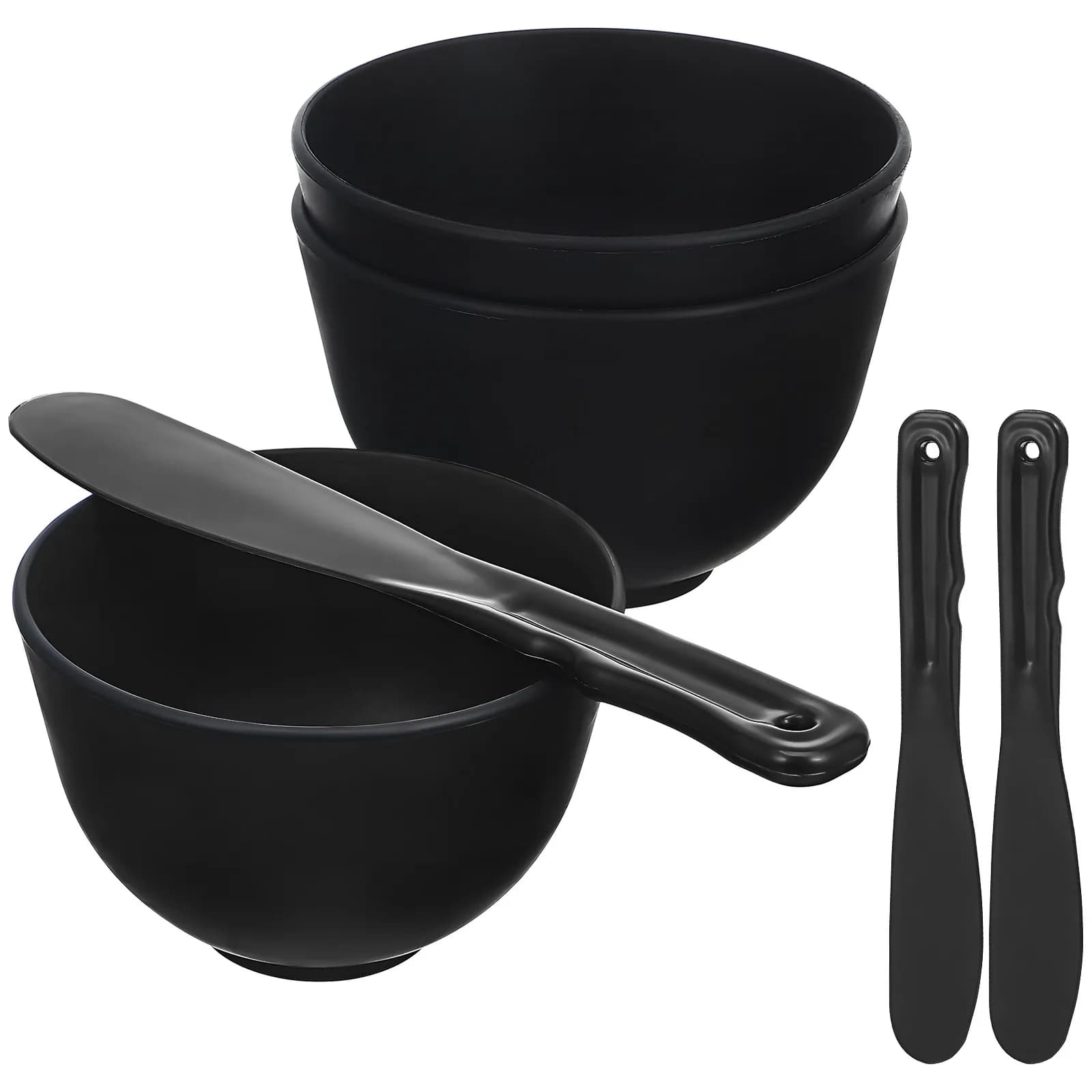 Set di 1 Ciotola in Silicone per Maschere Facciali con Spatola Piatta, Strumenti per Trattamenti DIY e Accessori per Spa e Bellezza