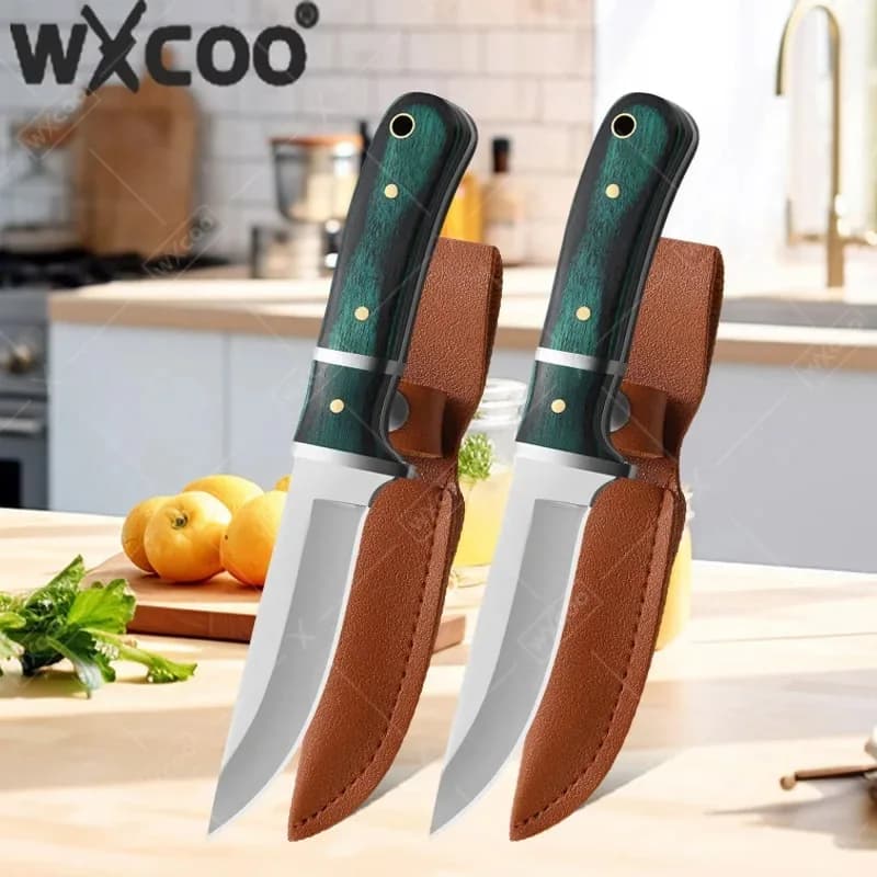 WXCOO 1PC Coltello da Bistecca, Coltello da Cucina per Carne, Coltello Multiuso in Acciaio Inossidabile, Coltello da Macellaio per Frutta, Accessori da Cucina