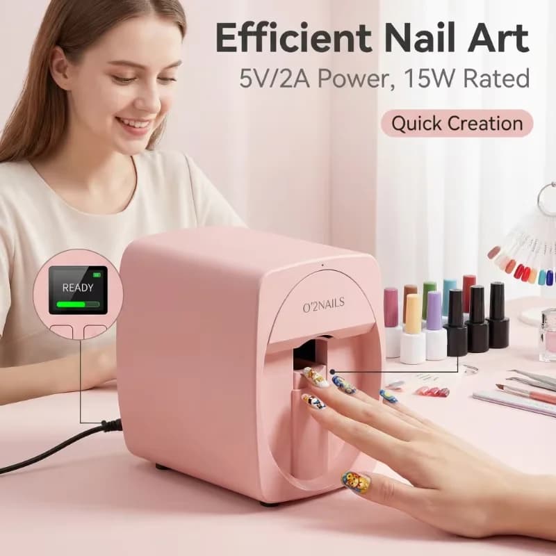 Portable 3D Nail Art Printer APP Control DIY Nail Painting Machine 1000+ Patterns Ideal Gift for Girls Home Salon Manicure Tool Suit