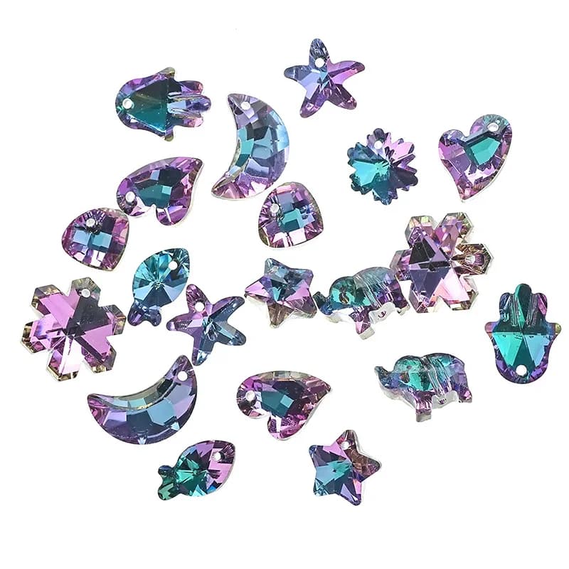 3 pz/lotto cristallo acrilico cuore forma di luna con collana accessori gioielli fai da te strass acrilico ciondolo decorazione artigianato