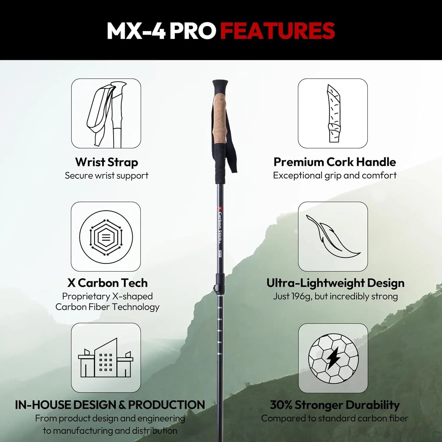 MX-4 | Trekking poles X Carbon Tech carbon fiber