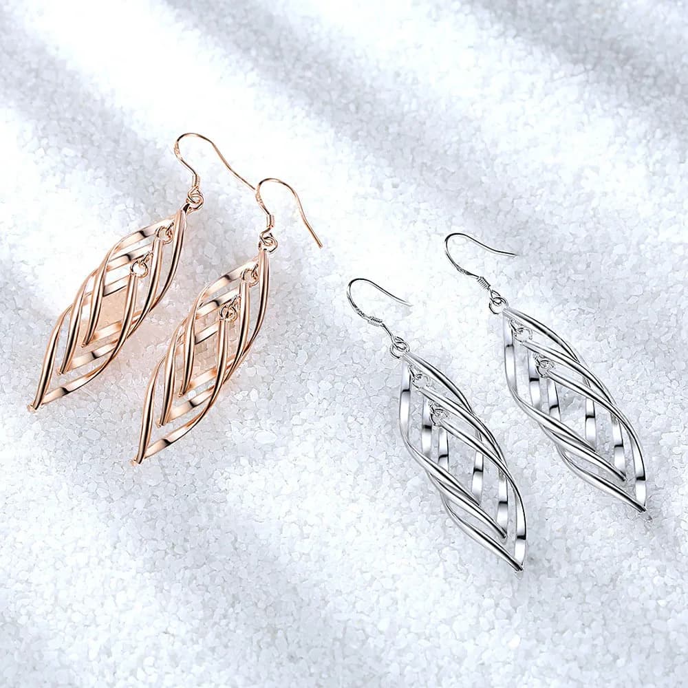 925 Sterling Silver Triple Lines Drop Earrings For Women Earring Wedding Engagement Party Fashion Charms Jewelry Accessories