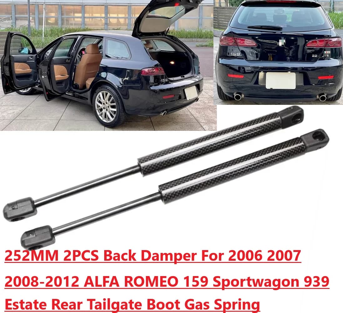 252 MILLIMETRI Ammortizzatore Posteriore Per 2005-2013 ALFA 159 ROMEO 939 Sportwagon Estate 2PCS Portellone Posteriore Boot Molla A Gas Struts Prop Ascensore supporto