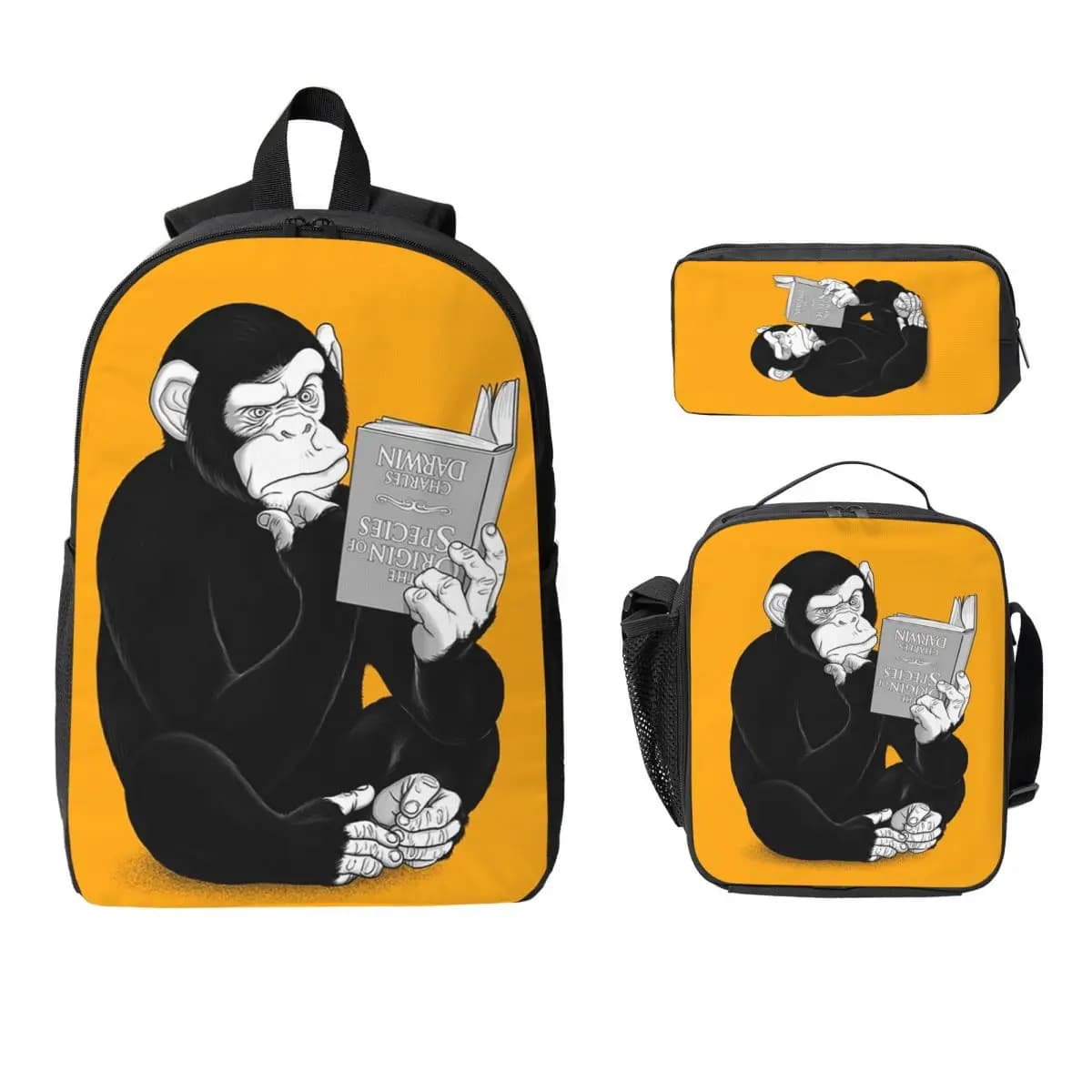 Origin Of Species Backpack Student Boys Girls BookBag School Bag Laptop Shoulder Bags 3ps Insulated Lunch Bag Pencil Case