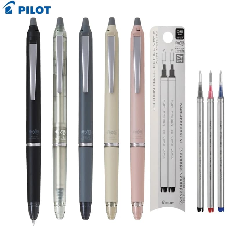 Penna cancellabile Pilot FriXion Clicker con cappuccio di gomma unico, gomma da attrito, correzione senza sbavature da 0,5/0,7 mm per diari, pianificatori