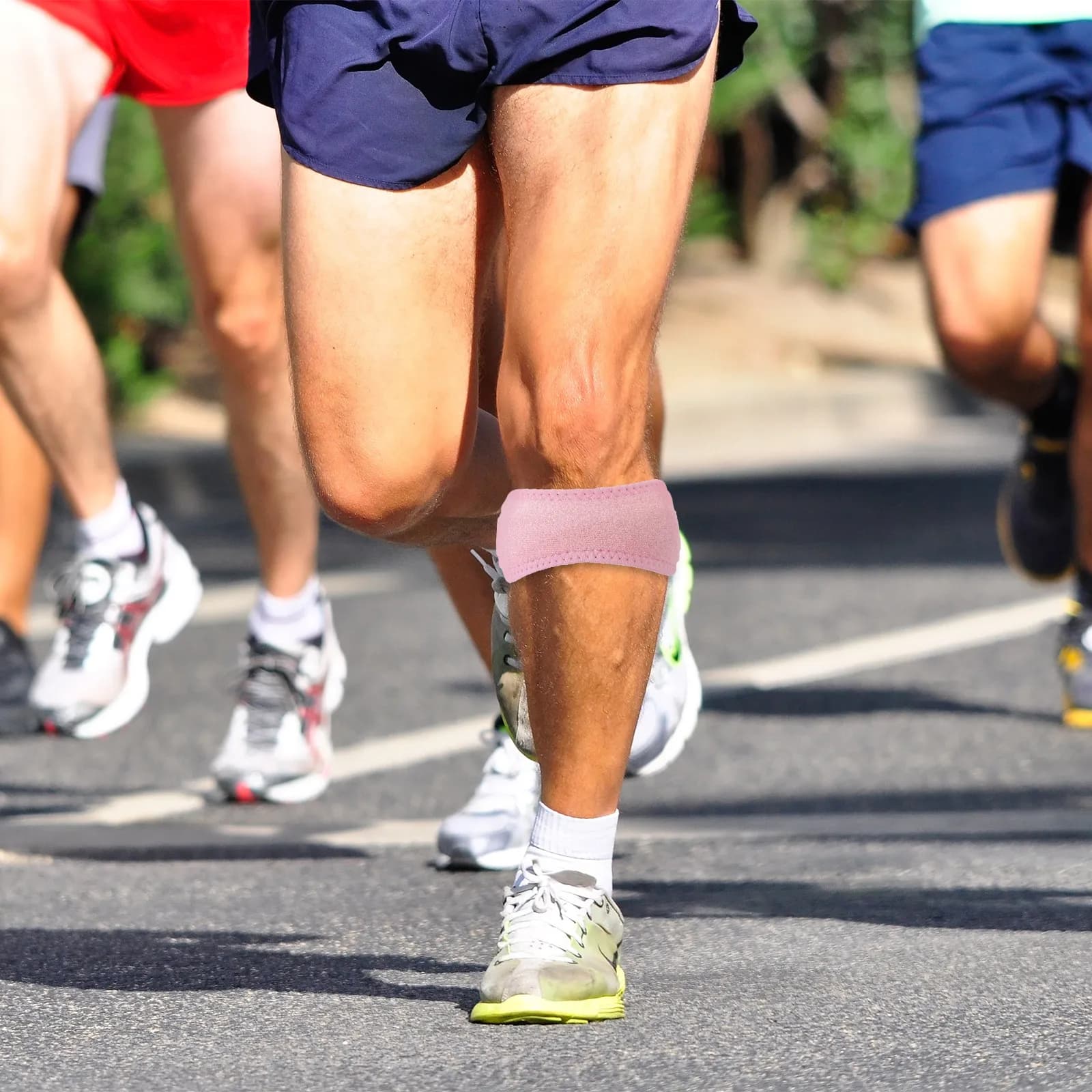 2 Pezzi Supporto per Ginocchio Sportivo Resistente all'Usura, Leggero e Regolabile, Fascia di Compressione per Corsa e Arrampicata