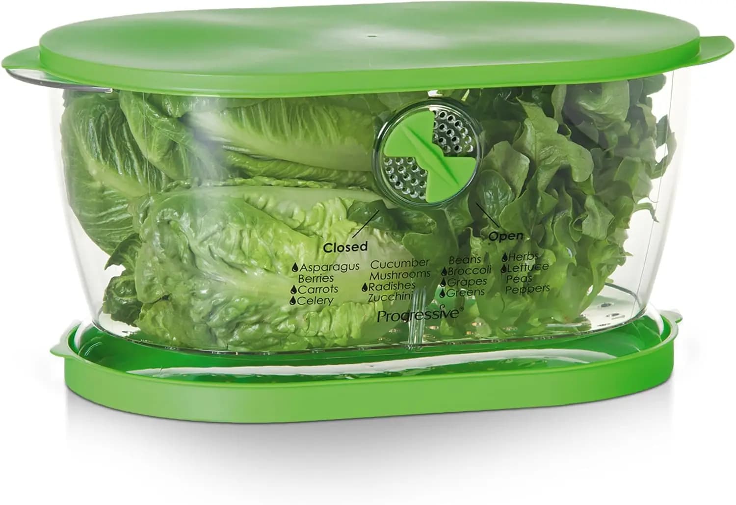 Contenitore per la conservazione di prodotti freschi con ventilazione regolabile e colino, 4,7 litri, verde, per la preparazione dei pasti