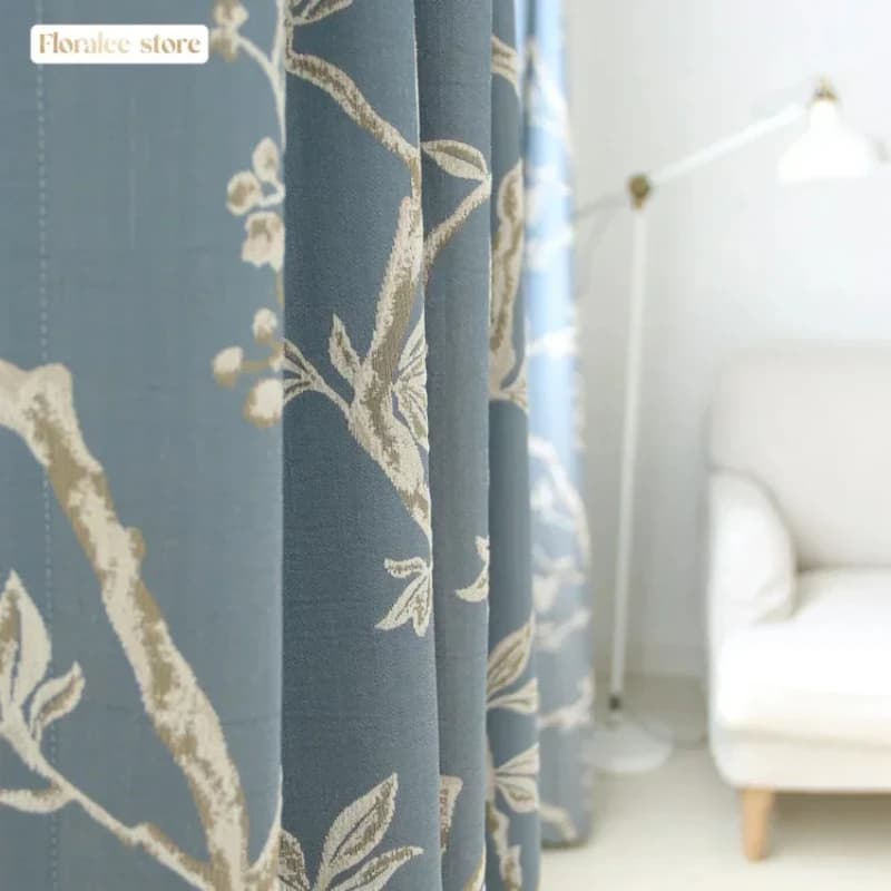 American Jacquard Window Curtain Thickened Chenille Luxury Curtains for Living Room Bedroom Custom Window Draps House Decor