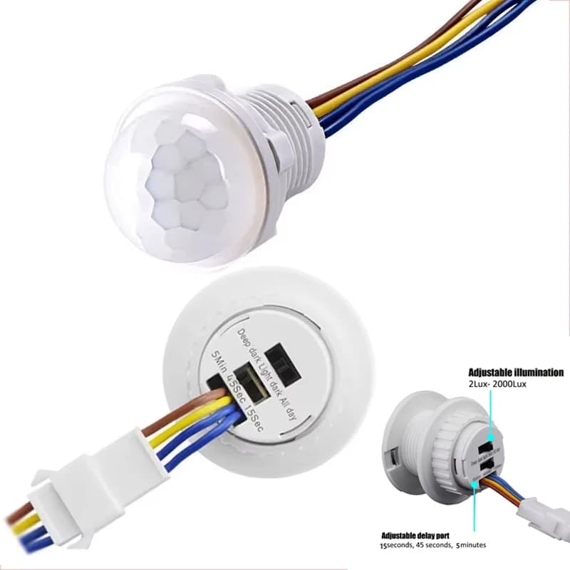 2PCS PIR Sensore di Movimento Interruttori Smart Auto Control Interruttore Della Luce 220V 110V Modalità Ora Regolare Rivelatore di Movimento Del Corpo Umano A Infrarossi