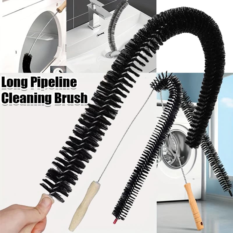 Spazzola flessibile per pulizia condutture lunga Spazzola riutilizzabile per pipework con manico Kit di pulizia per sfiato dell'asciugatrice per bagno, WC, cucina