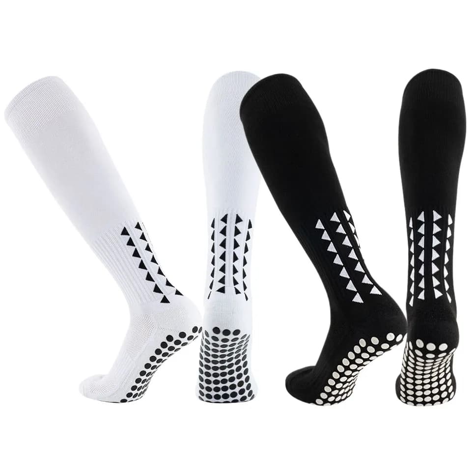 2 pairs knee length basketball baseball rugby football cycling race tennis exercise non-slip socks for men woman