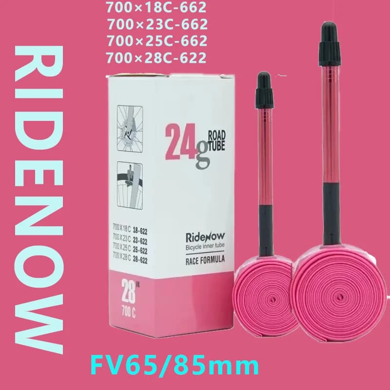 Ridenow Aluminium Valve Super Light Bike 700C Pneumatic Road Bike 65 MILLIMETRI/85 MILLIMETRI FV Length Super Light 24g