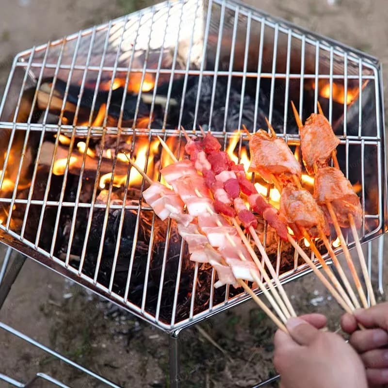 Wood Stove Portable, Camping Braciere, Wood Heater Foldable, Barbecue and Grill for Excursions and Camping Open