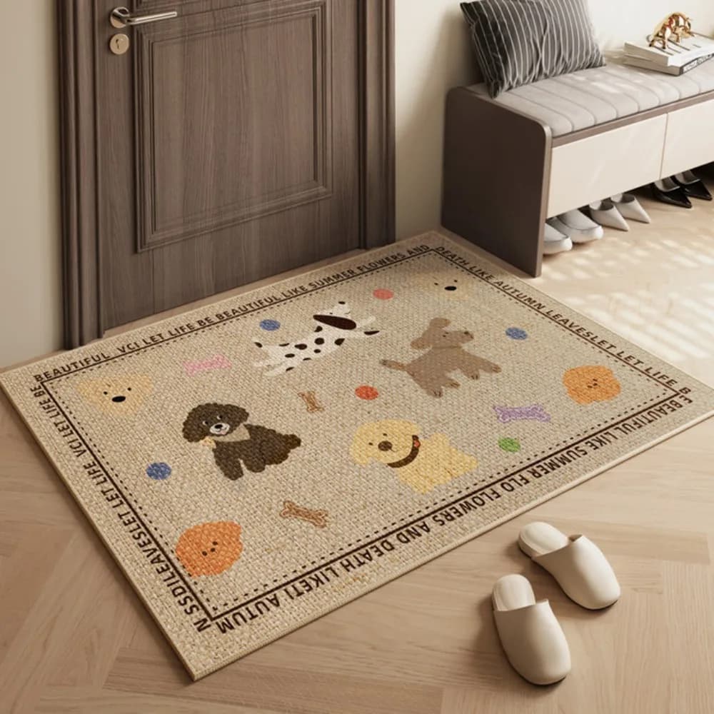 VIKAMA Entry Door Rug, Bathroom Floor Mat, Door Pad, Luxurious High-End, Water Absorbent, Anti-Slip Carpet, Home Decoration
