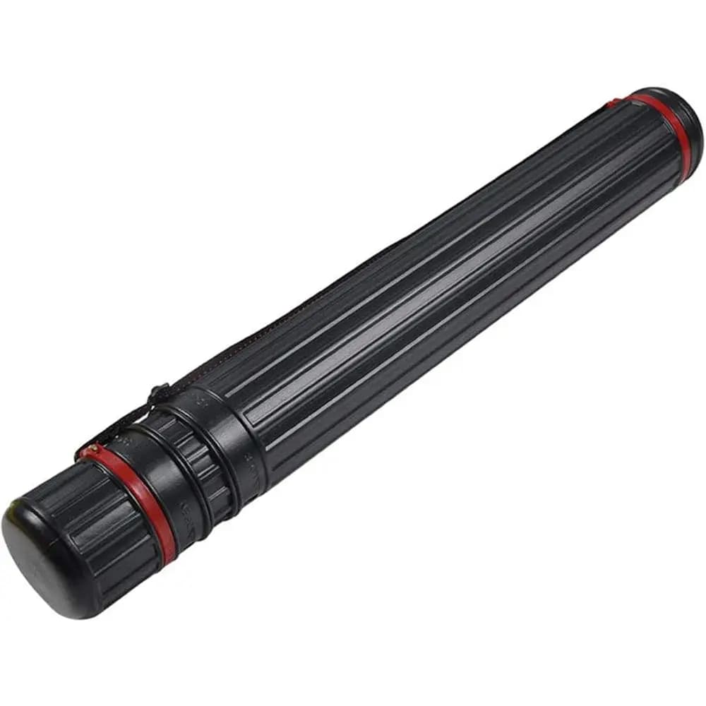 DEWEL Ding Tube Case Tubo Telescopico per Attrezzi Artistici, Espandibile da 30” a 51”, Grande Tubo in Plastica Nera per la Conservazione di Canne da Pesca, Impermeabile e Leggero