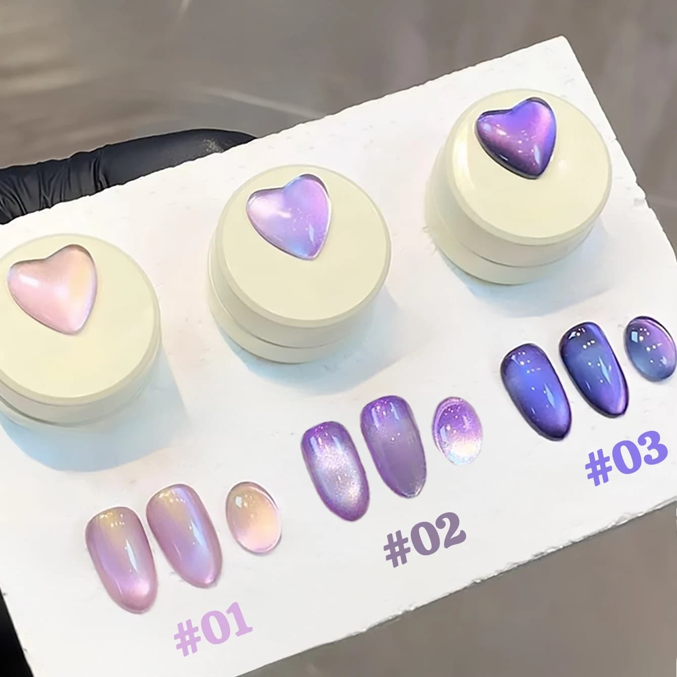1pcs ZH Fashion Mysterious Advanced Purple Color Nail Art Halloween Gift Dinner Star Purple Glass Beads Cat Eye Gel Nail Polish