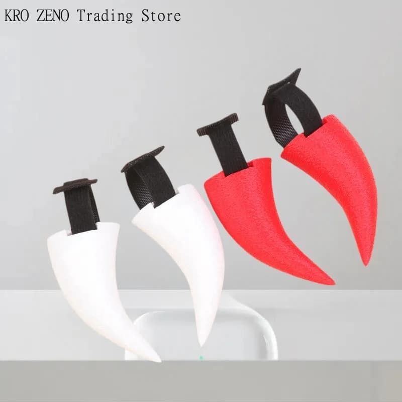 1pair Plastic 3D Printed Headphones Parts With Spiked Devil Horns - With Self-Fasting Accessories - Suitable For Gamer TV Stands