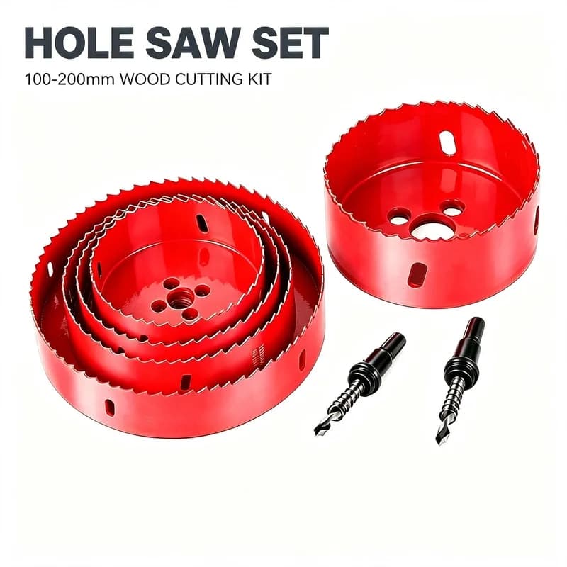 M42 Bi‑Metal Large Size Hole Saw, 100‑200mm, for Iron Pipe, Aluminum, Gypsum Board, PVC
