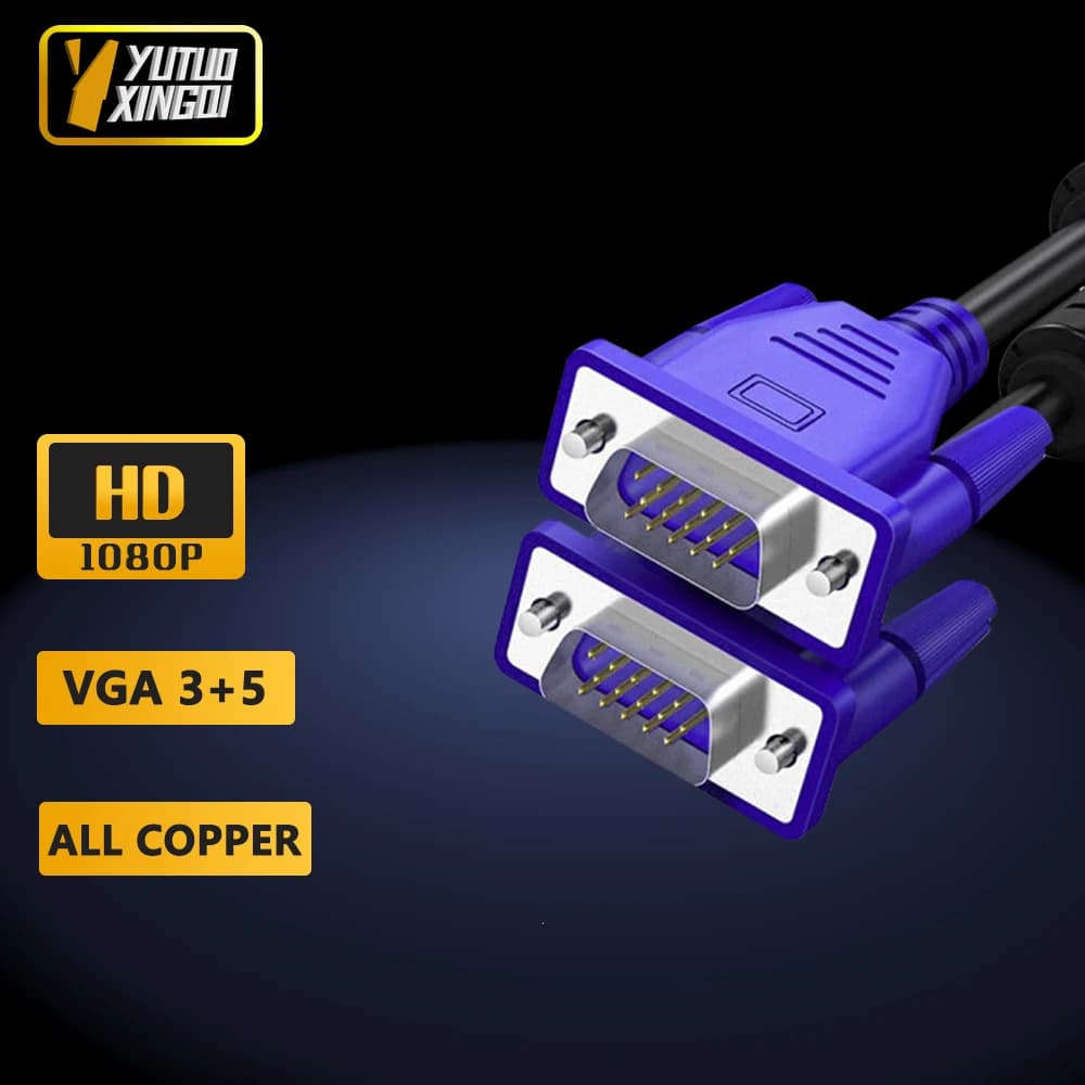 Cavo di collegamento per monitor computer VGA 3 + 5 tutto in rame adatto per display scheda video Connessione proiettore TV Schermo HD 1080P