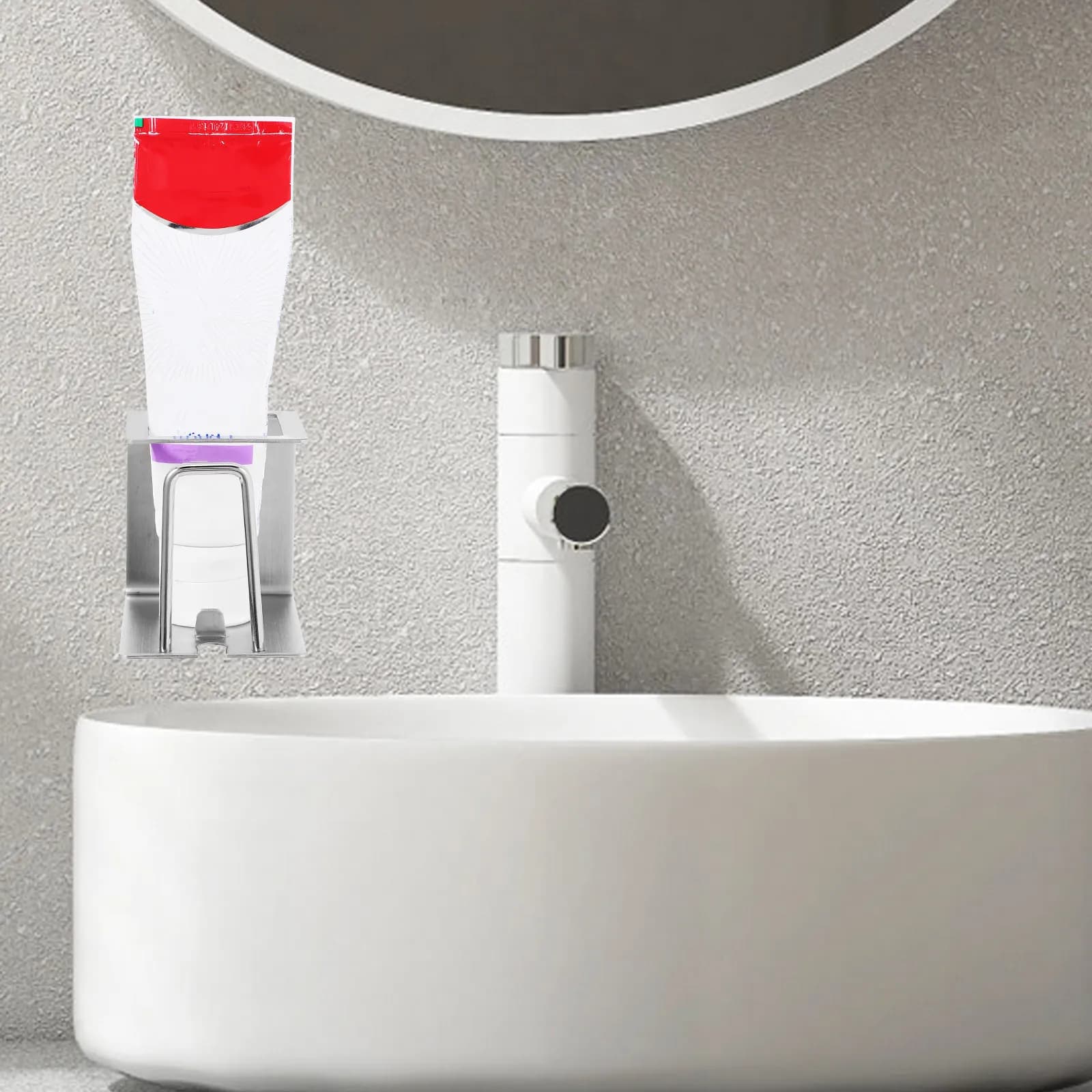 Portaspazzolino in Acciaio Inox da Parete, Organizzatore Multifunzionale per Bagno, Supporto per Rasoio e Bicchiere, Salvaspazio per Doccia