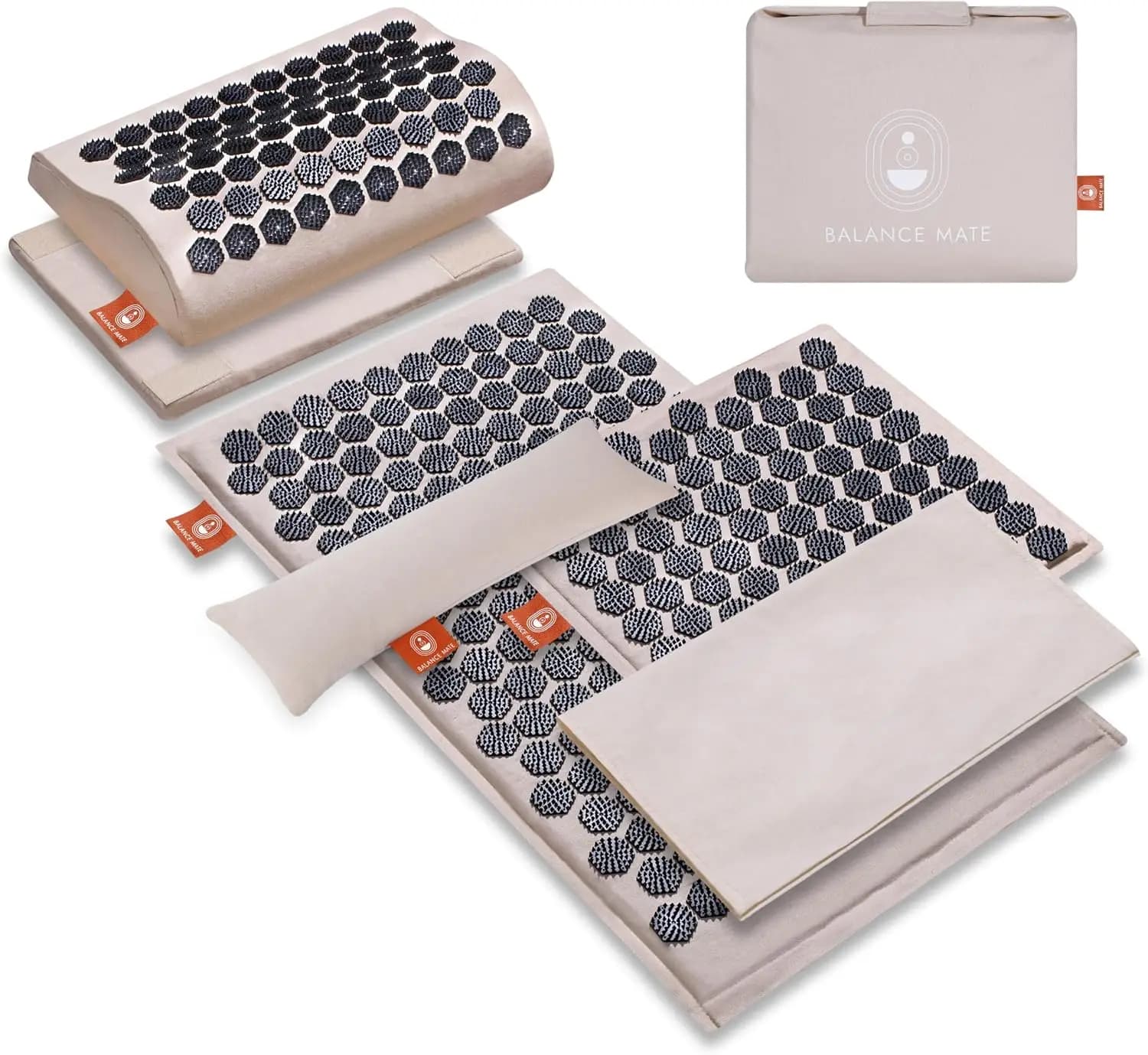 BalanceMate® Acupressure Mat Set with 6,210 Pressure Points for Pain Relief and Relaxation Kit for Back, Neck, and Sleep – Yoga