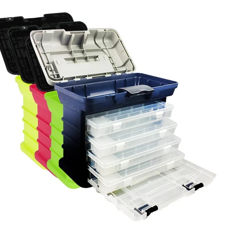 Multifunctional 5-strate multipurpose storage box LUYA Box for Sea and Boat fishing equipment, LUYA baits and Fishing accessories