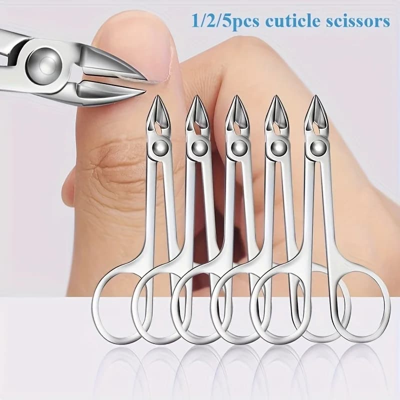 Professional Stainless Steel Cuticle Scissors with Barbed Blades Designed for Cutting Seamless Trimming of Ingrown Hair Tool