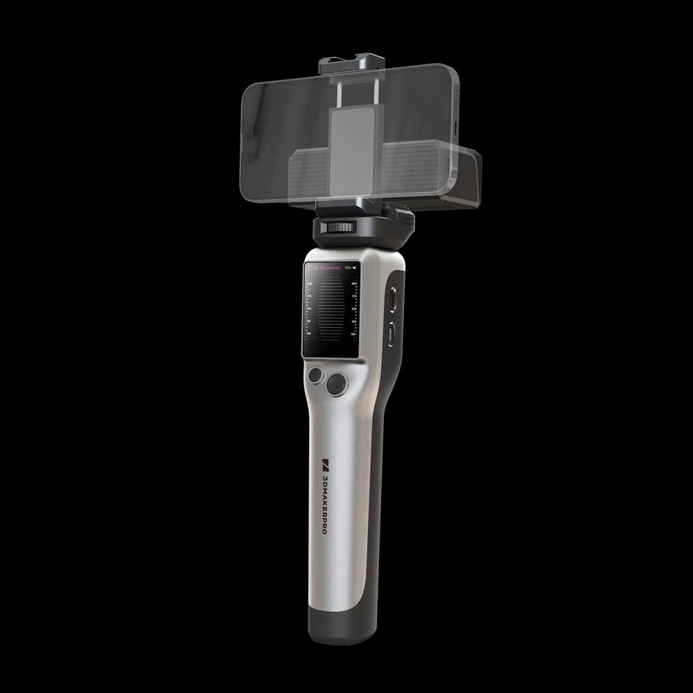 3DMakerpro Smart Grip collega Seal/Moose allo smartphone, consentendo la scansione in movimento.