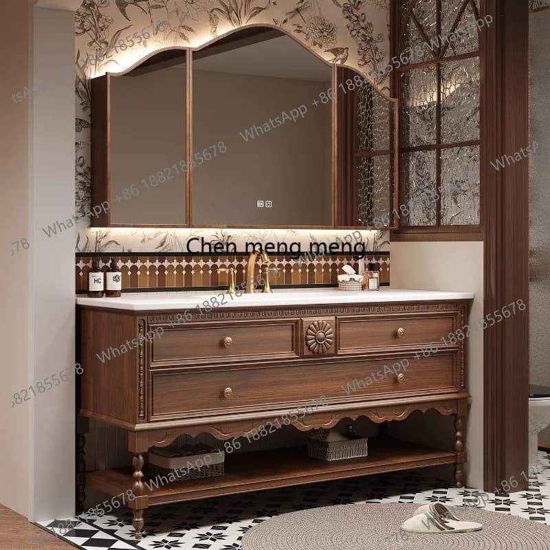 Mobile da Bagno in Legno con Specchio, Design Creativo per Toilette e Profumi