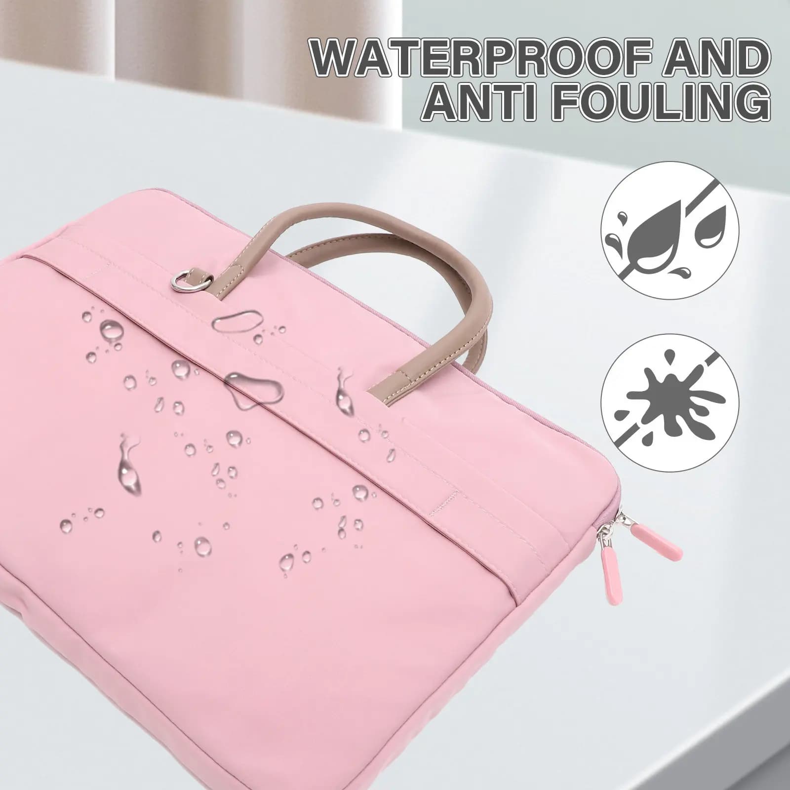 Borsa Portatile per Laptop con Design Verticale in Poliestere, Custodia per Notebook da 13 14 15,6 Pollici, Resistente alla Polvere e all'Acqua